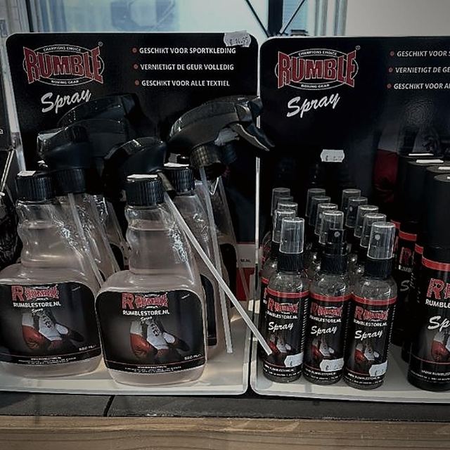 Rumble Spray geurvernietiger in de winkel